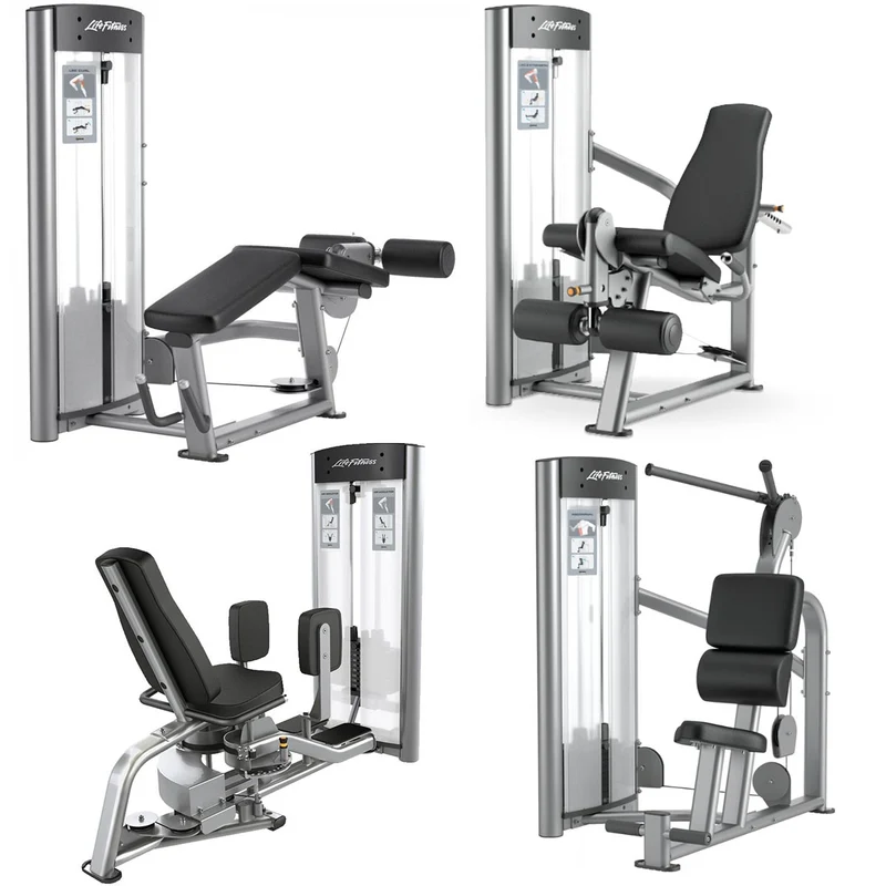Life Fitness Optima Series - 12 Kraftgeräte im Set, 14 Trainingsstationen, Farbe Silber, gebraucht - überholter Zustand