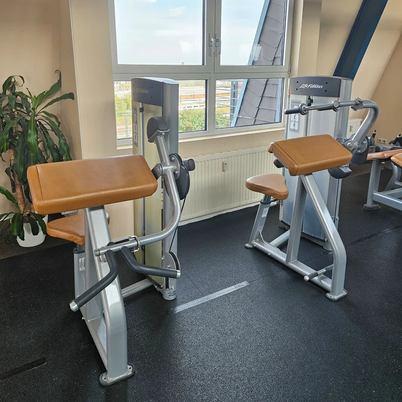 Life Fitness Optima Series - 12 Kraftgeräte im Set, 14 Trainingsstationen, Farbe Silber, gebraucht - überholter Zustand
