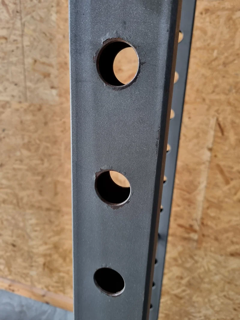 Gymleco Power Rack 149 mit J-Hooks und Notablagen, Rahmenfarbe Silber, gebraucht - geprüfter Zustand