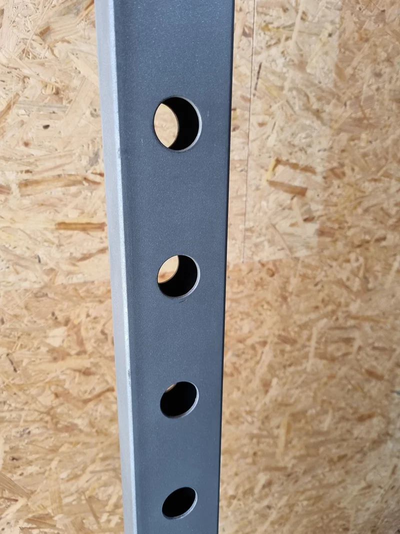 Gymleco Power Rack 149 mit J-Hooks und Notablagen, Rahmenfarbe Silber, gebraucht - geprüfter Zustand