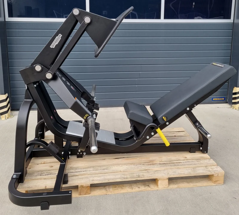 Technogym Pure Leg Press Beinpresse Plate loaded, Pure Strength Serie, Baujahr 2022, Scheibenaufnahme, Rahmenfarbe Schwarz, gebraucht - TOP Zustand