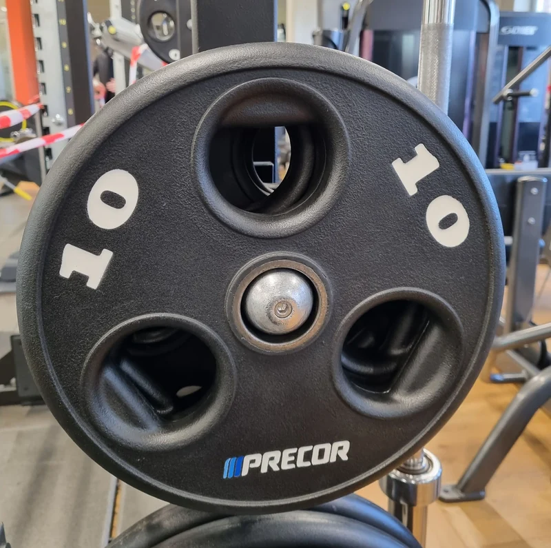 Precor Hantelscheiben, PU Polyurethan Gummiert, 937,5kg Gripper, Olympia 50mm, erst 3 Jahre alt, Schwarz, gebraucht - guter Zustand
