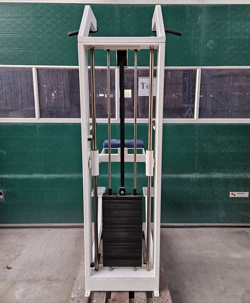Sportesse DipChin, Dip-Klimmzugmaschine mit Gewichtsunterstützung, Rahmen Weiß, Polster NEU in Wunschfarbe, gebraucht