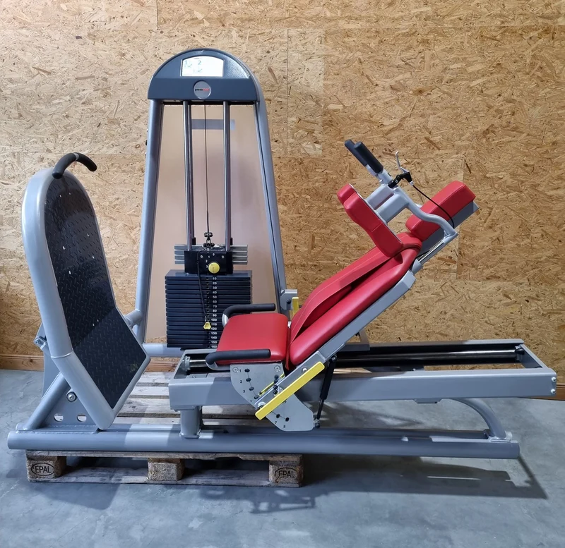 Proxomed Funktionsstemme Compass 530, Beinpresse verstellbar, MPG, Reha, Rahmenfarbe Silber, Polsterfarbe Rot, gebraucht - überholter Zustand