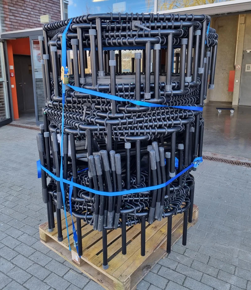 Bellicon Trampoline, Set 22 Stück, Jumping Fitness, mit T-Stangen, Hexagonal 6 Eckig, Original Qualität, gebraucht - geprüfter Zustand