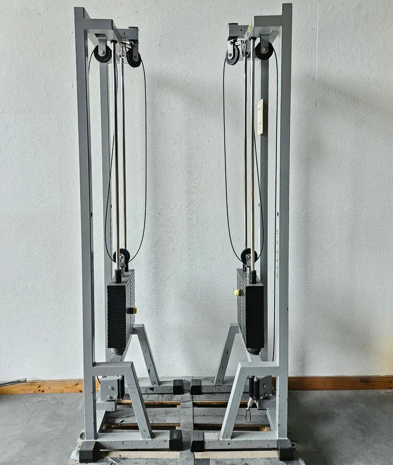 TechnoGym 2x Kabelzug, Cable Crossover, Seilzug von oben und unten, Silverline, Oldschool, Rahmenfarbe Silber, gebraucht - mit Gebrauchsspuren