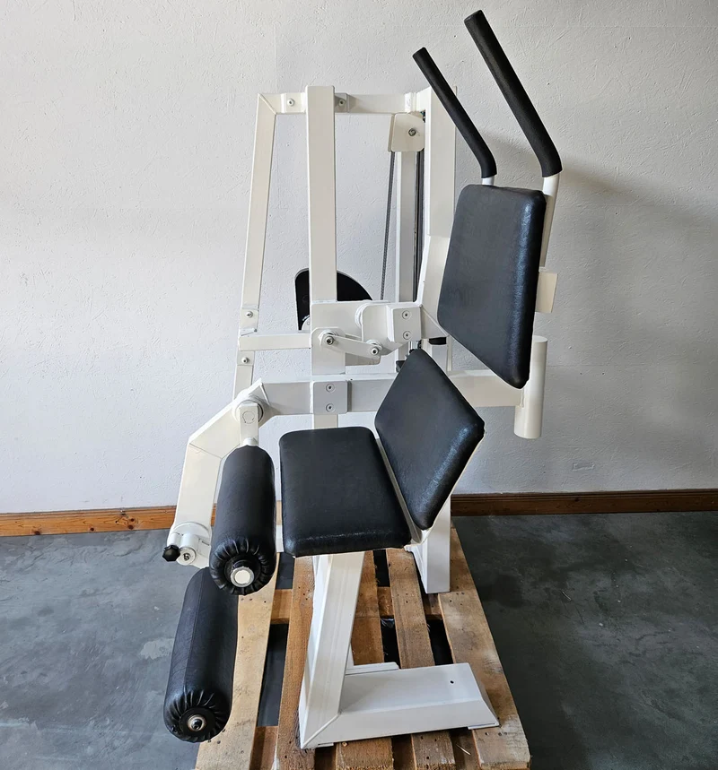 Gym80 Bauchmaschine, Klappmesser, Abdominal Crunch, Oldschool Bodybuilding Kraftgerät - Edition oder Classic Line, Rahmenfarbe Weiß, gebraucht mit Gebrauchsspuren