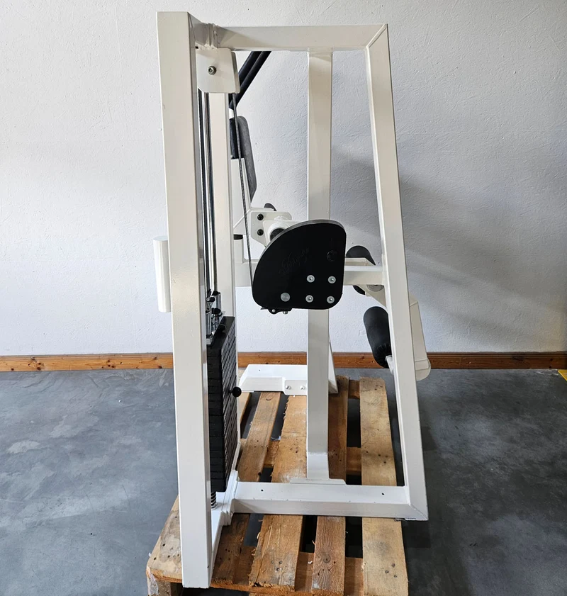 Gym80 Bauchmaschine, Klappmesser, Abdominal Crunch, Oldschool Bodybuilding Kraftgerät - Edition oder Classic Line, Rahmenfarbe Weiß, gebraucht mit Gebrauchsspuren