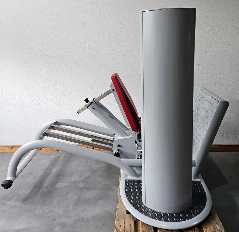 Dr. Wolff Beinpresse 806 Variante XS - extra platzsparend gebaut, ähnlich Funktionsstemme, Gerät aus Präventions-Park, Rahmenfarbe Silber, gebrauchter - überholter Zustand