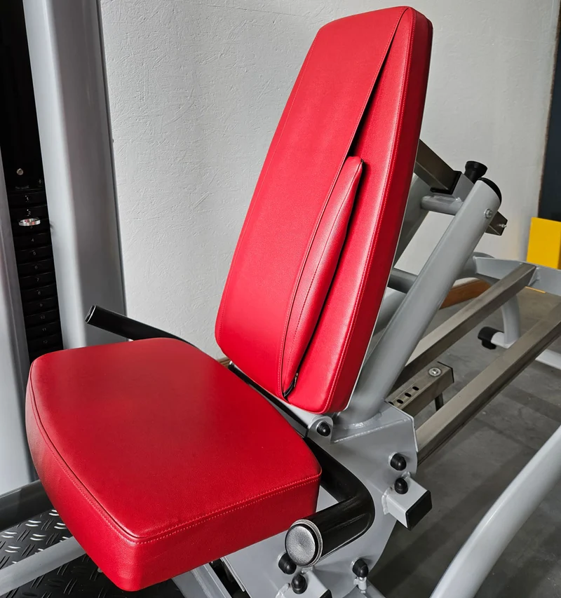 Dr. Wolff Beinpresse 806 Variante XS - extra platzsparend gebaut, ähnlich Funktionsstemme, Gerät aus Präventions-Park, Rahmenfarbe Silber, gebrauchter - überholter Zustand