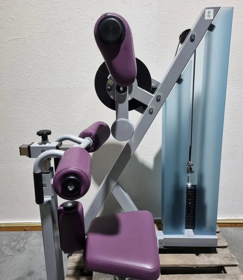 SVG HWS-Trainer, Hals und Nacken Trainingsmaschine, Halswirbelbsäule Kräftigung, Reha Line, Rahmenfarbe Silber, Polsterfarbe Lila, gebrauchter - überholter Zustand