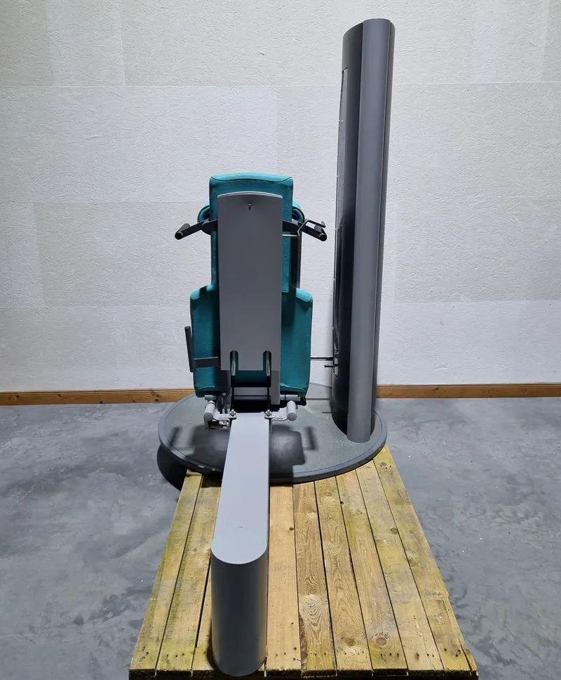 Frei Genius Funktionsstemme - verstellbare Beinpresse, Rahmenfarbe Silber, Polsterfarbe Türkis, gebraucht - überholter Zustand