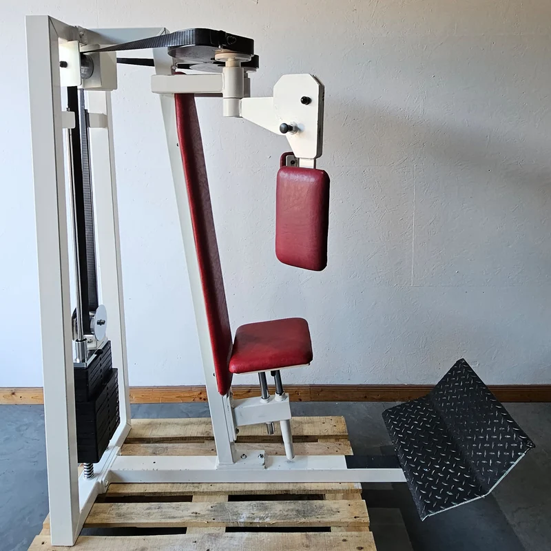 Gym80 Butterfly mit Polster Pads, Pec Fly, Winkel verstellbar, Oldschool Bodybuilding Kraftgerät - Edition oder Classic Line, Rahmenfarbe Weiß, gebraucht mit Gebrauchsspuren