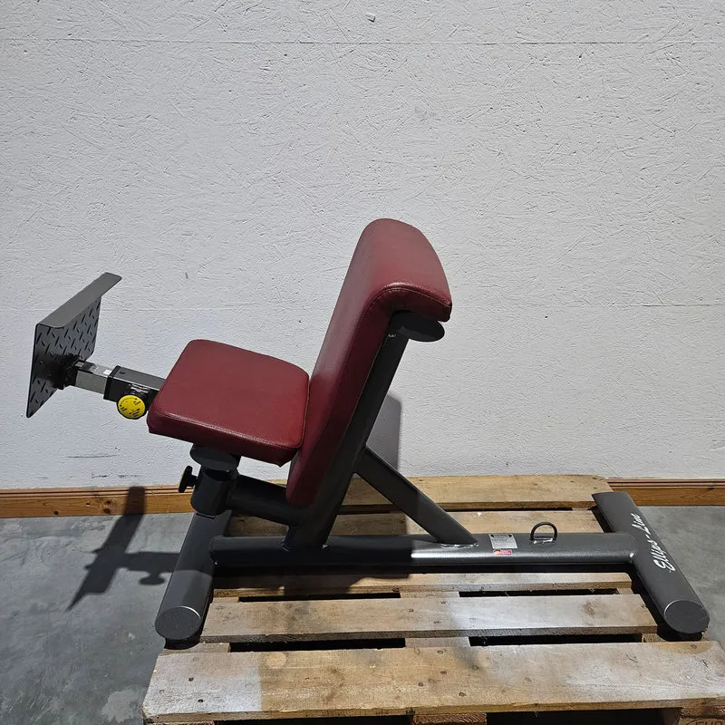 Lumbaltrainer ähnlich Dr. Wolff 307, Rückenstreckerbank in Knielage, Hyperextension, T 521, Teuwsen Sportgeräte, Rahmenfarbe Anthrazit, Polsterfarbe Bordeauxrot, gebraucht