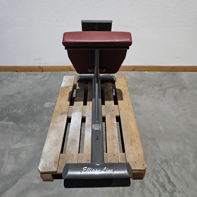 Lumbaltrainer ähnlich Dr. Wolff 307, Rückenstreckerbank in Knielage, Hyperextension, T 521, Teuwsen Sportgeräte, Rahmenfarbe Anthrazit, Polsterfarbe Bordeauxrot, gebraucht