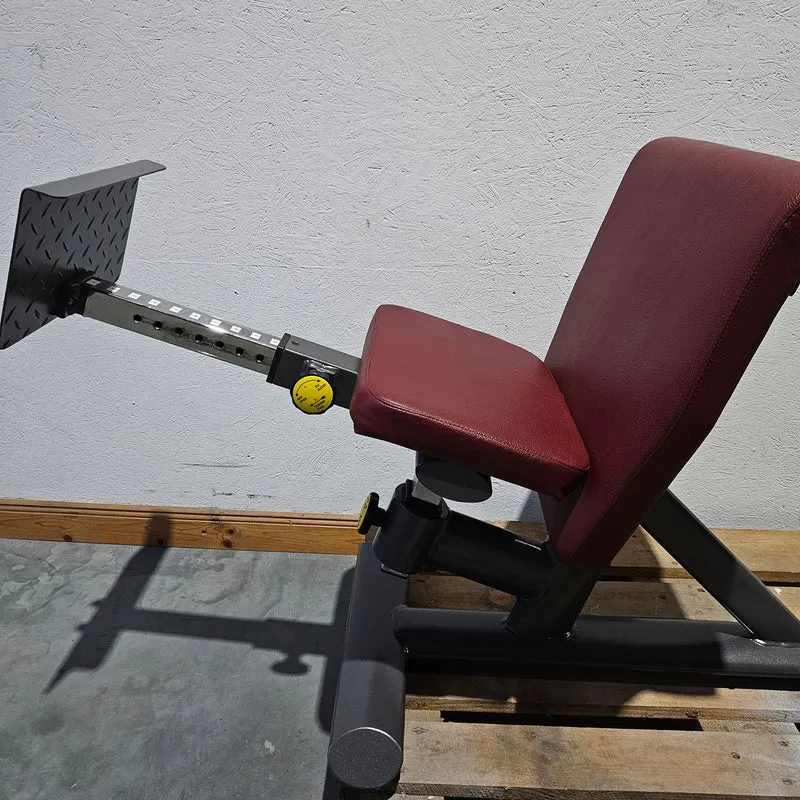 Lumbaltrainer ähnlich Dr. Wolff 307, Rückenstreckerbank in Knielage, Hyperextension, T 521, Teuwsen Sportgeräte, Rahmenfarbe Anthrazit, Polsterfarbe Bordeauxrot, gebraucht