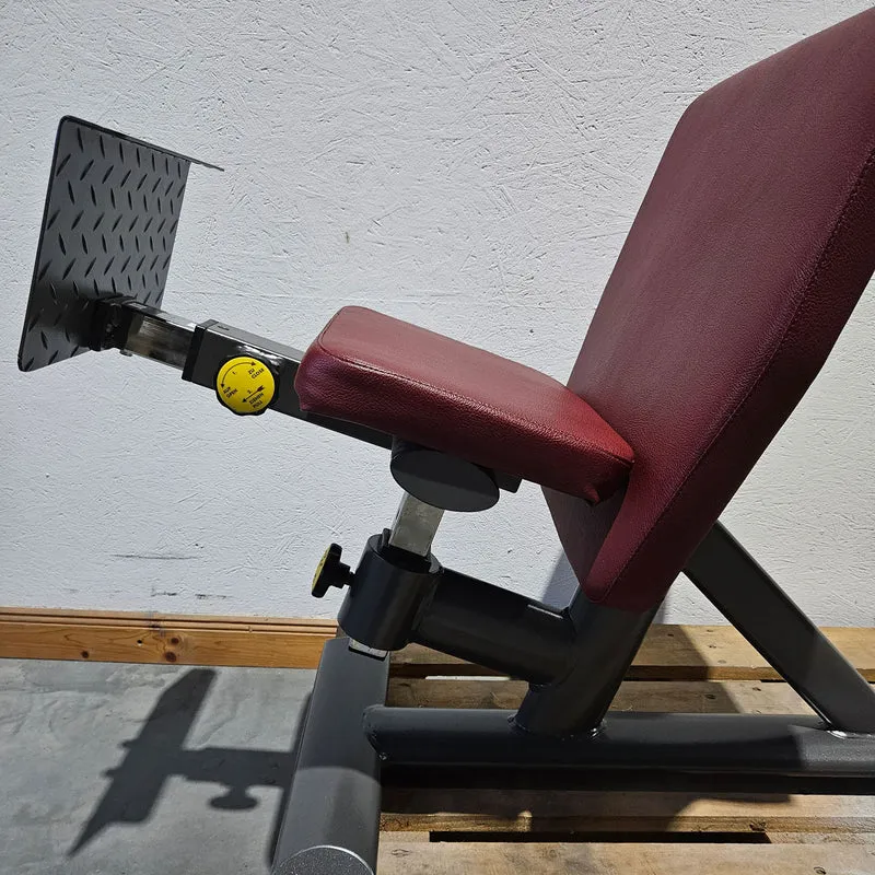 Lumbaltrainer ähnlich Dr. Wolff 307, Rückenstreckerbank in Knielage, Hyperextension, T 521, Teuwsen Sportgeräte, Rahmenfarbe Anthrazit, Polsterfarbe Bordeauxrot, gebraucht