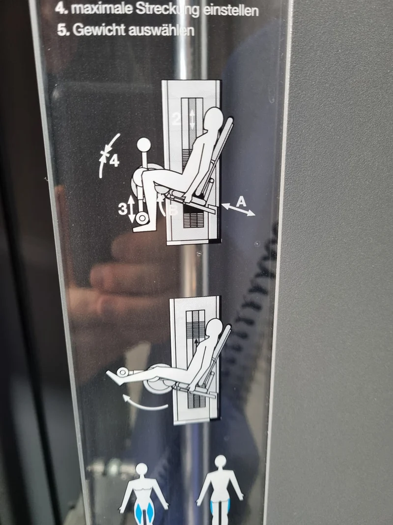 Frei Genius Eco Beinstrecker verstellbar, Kniestrecker, Leg Extension, Rahmenfarbe Silber, gebraucht - überholter Zustand