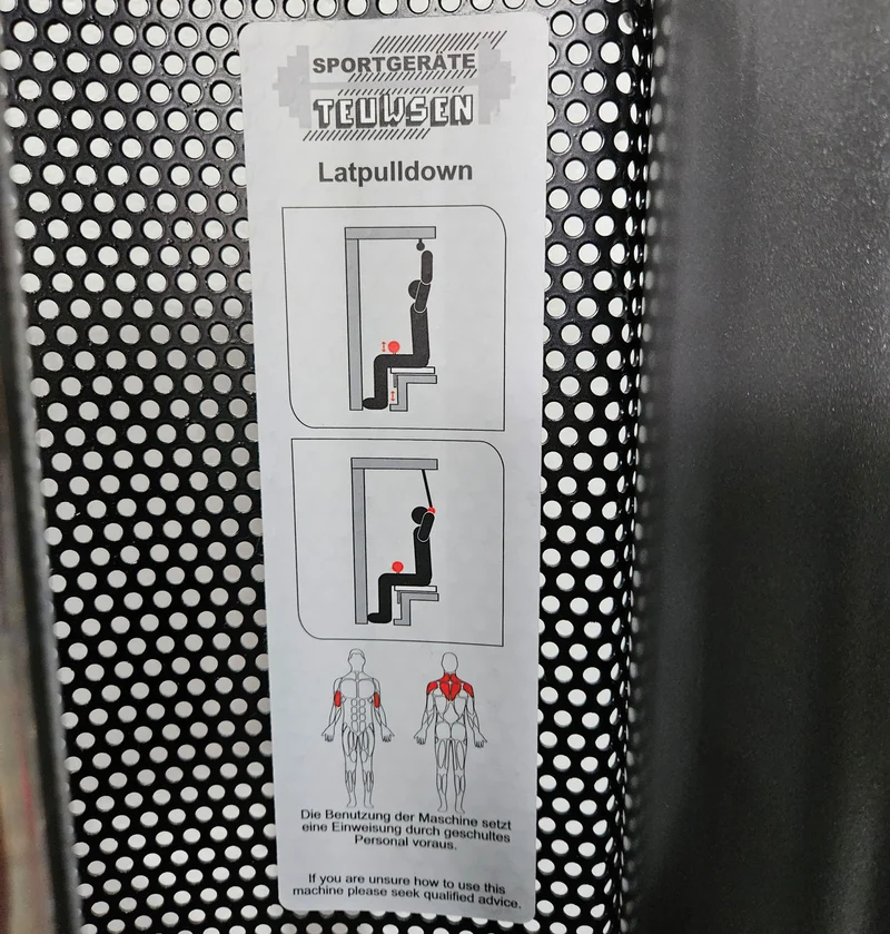 Latzug und Rudern Long Pulley 2 in 1 Kombigerät, Lat-, Ruderzug (Kombigerät) T 492b, Teuwsen Sportgeräte, Rahmen Anthrazit, gebraucht - überholter Zustand