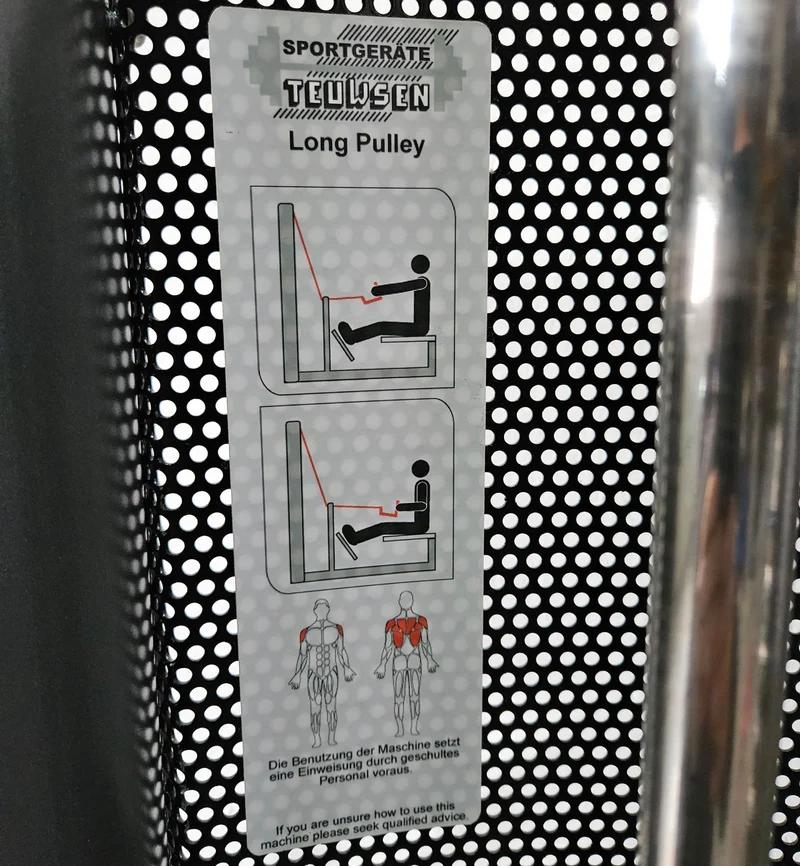 Latzug und Rudern Long Pulley 2 in 1 Kombigerät, Lat-, Ruderzug (Kombigerät) T 492b, Teuwsen Sportgeräte, Rahmen Anthrazit, gebraucht - überholter Zustand