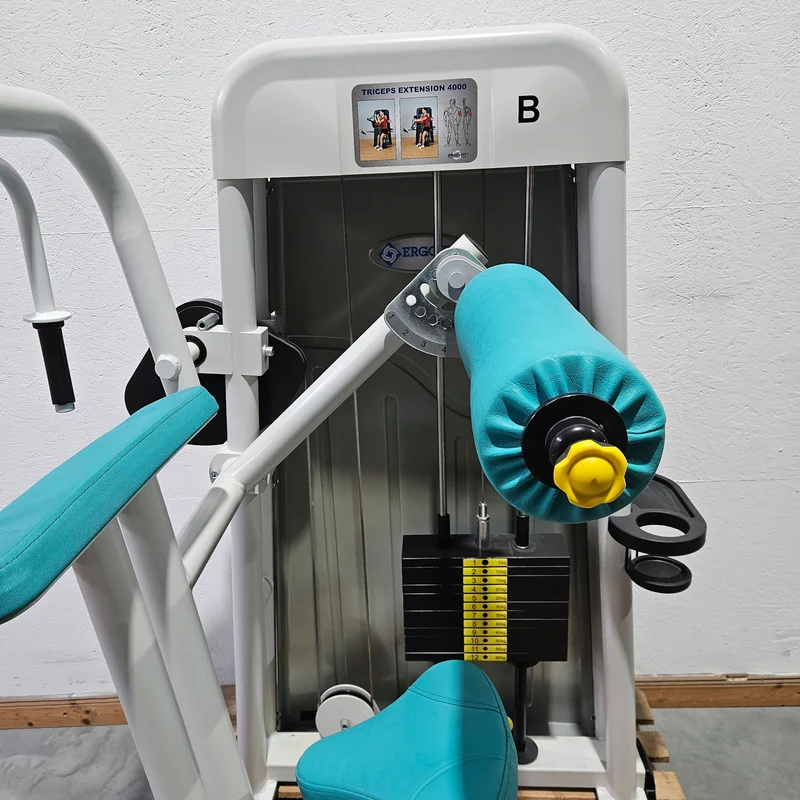 Ergo-Fit Trizepsmaschine horizontal, Triceps Extension, Armstrecker, 4000 Serie, Rahmenfarbe Weiß, gebraucht - überholter Zustand