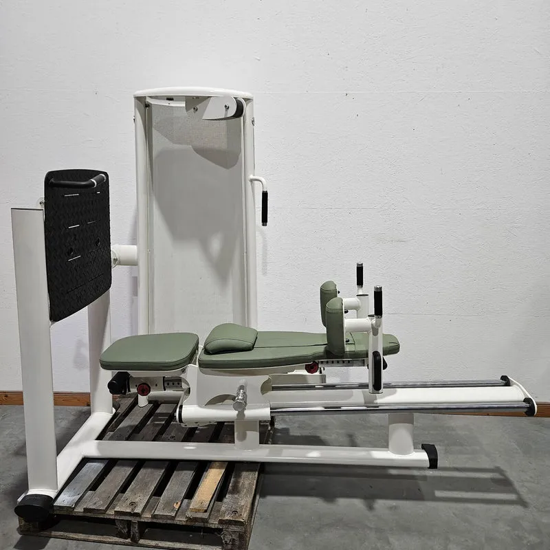 Gym80 Med80 3283 Funktionsstemme sitzend - liegend, Beinpresse verstellbar, Farbe Weiß, gebraucht - überholter Zustand