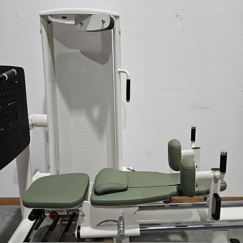 Gym80 Med80 3283 Funktionsstemme sitzend - liegend, Beinpresse verstellbar, Farbe Weiß, gebraucht - überholter Zustand