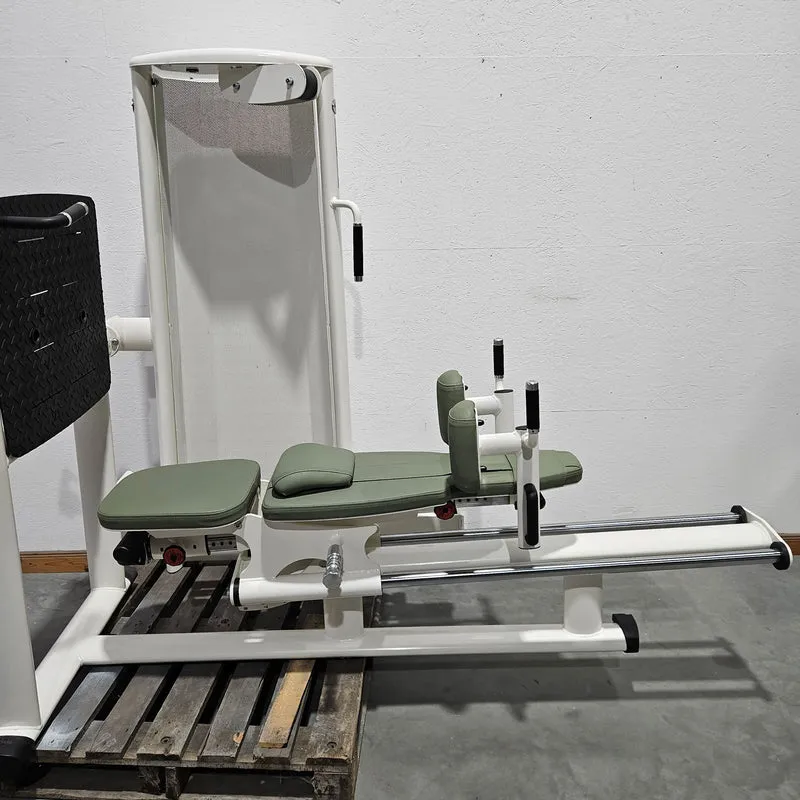 Gym80 Med80 3283 Funktionsstemme sitzend - liegend, Beinpresse verstellbar, Farbe Weiß, gebraucht - überholter Zustand