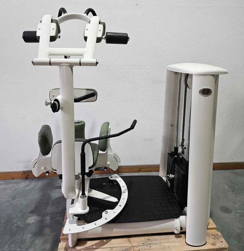 Gym80 Med80 3225 Rotationsmaschine, Rumpfrotator, Twister, seitliche Bauchmuskeln, Farbe Weiß, gebraucht - überholter Zustand