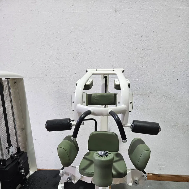 Gym80 Med80 3225 Rotationsmaschine, Rumpfrotator, Twister, seitliche Bauchmuskeln, Farbe Weiß, gebraucht - überholter Zustand