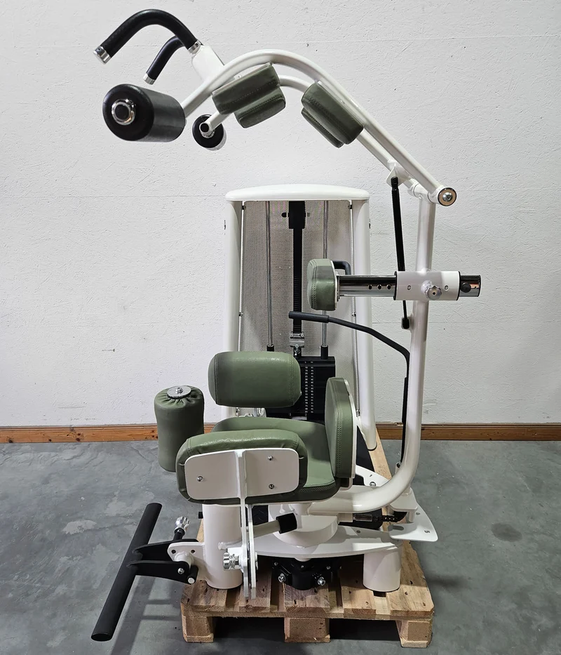 Gym80 Med80 3225 Rotationsmaschine, Rumpfrotator, Twister, seitliche Bauchmuskeln, Farbe Weiß, gebraucht - überholter Zustand
