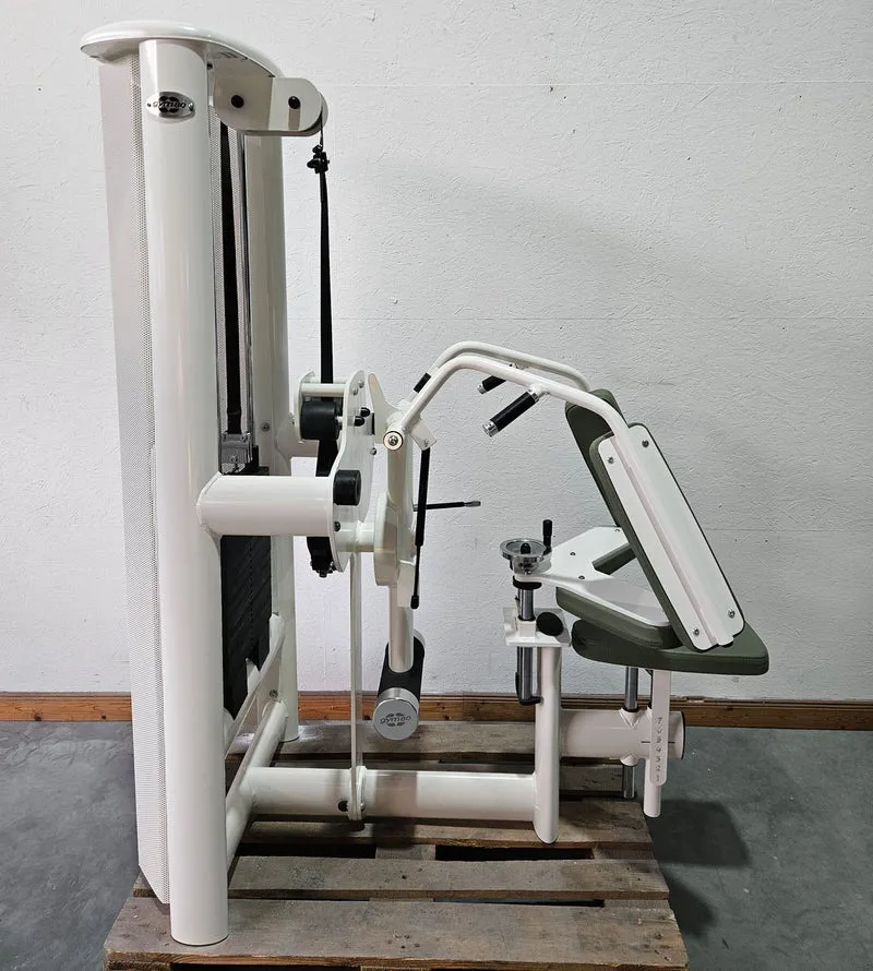 Gym80 Med80 3243 Lateralmaschine mit Trainingsarm, Lateralflexion, Latflex, Seitneige-Maschine, Farbe Weiß, gebraucht - überholter Zustand