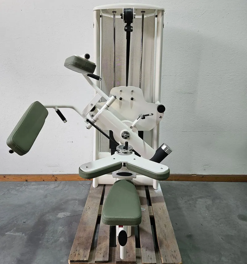 Gym80 Med80 3243 Lateralmaschine mit Trainingsarm, Lateralflexion, Latflex, Seitneige-Maschine, Farbe Weiß, gebraucht - überholter Zustand