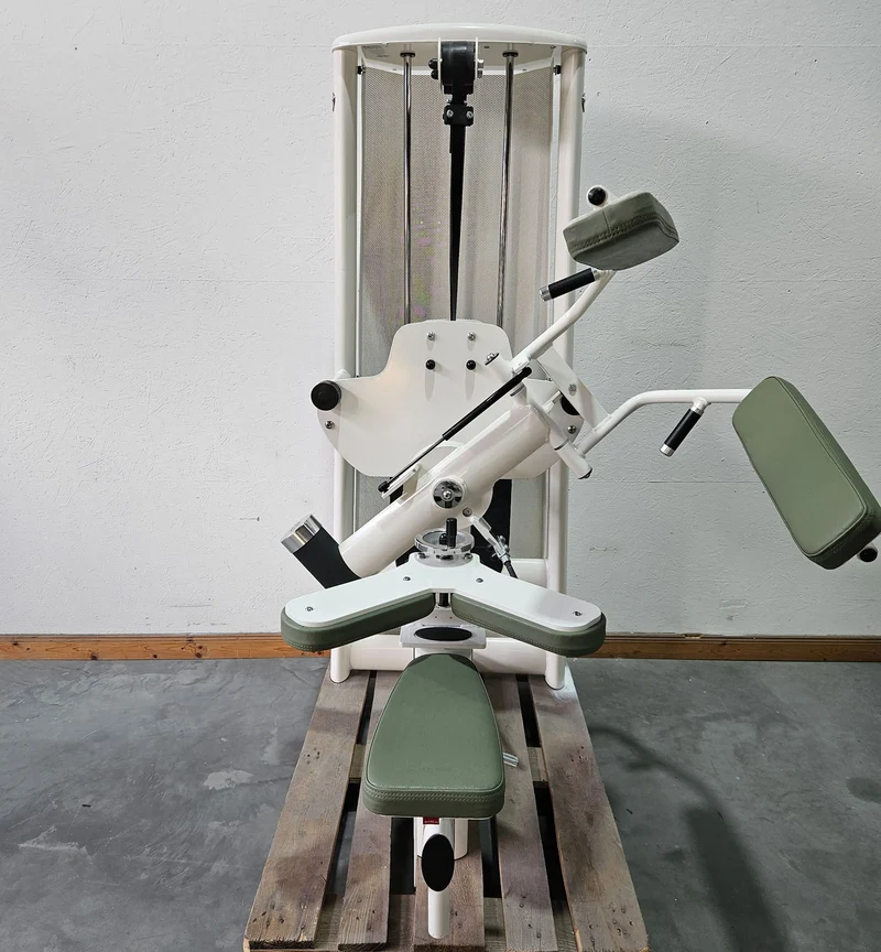 Gym80 Med80 3243 Lateralmaschine mit Trainingsarm, Lateralflexion, Latflex, Seitneige-Maschine, Farbe Weiß, gebraucht - überholter Zustand