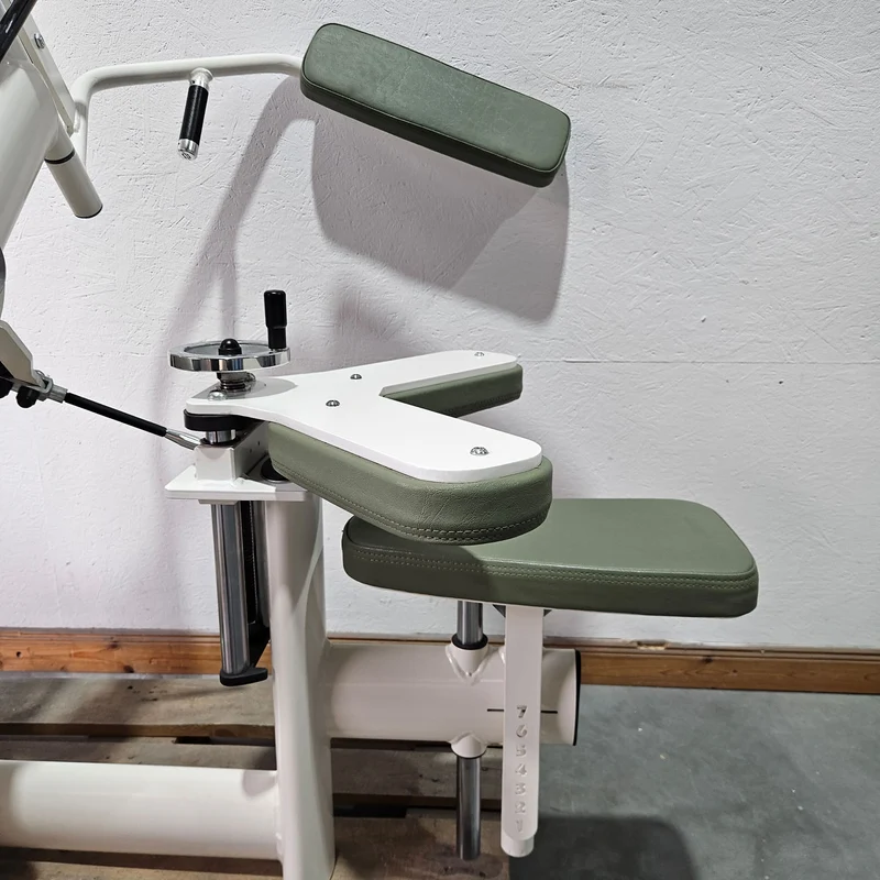 Gym80 Med80 3243 Lateralmaschine mit Trainingsarm, Lateralflexion, Latflex, Seitneige-Maschine, Farbe Weiß, gebraucht - überholter Zustand