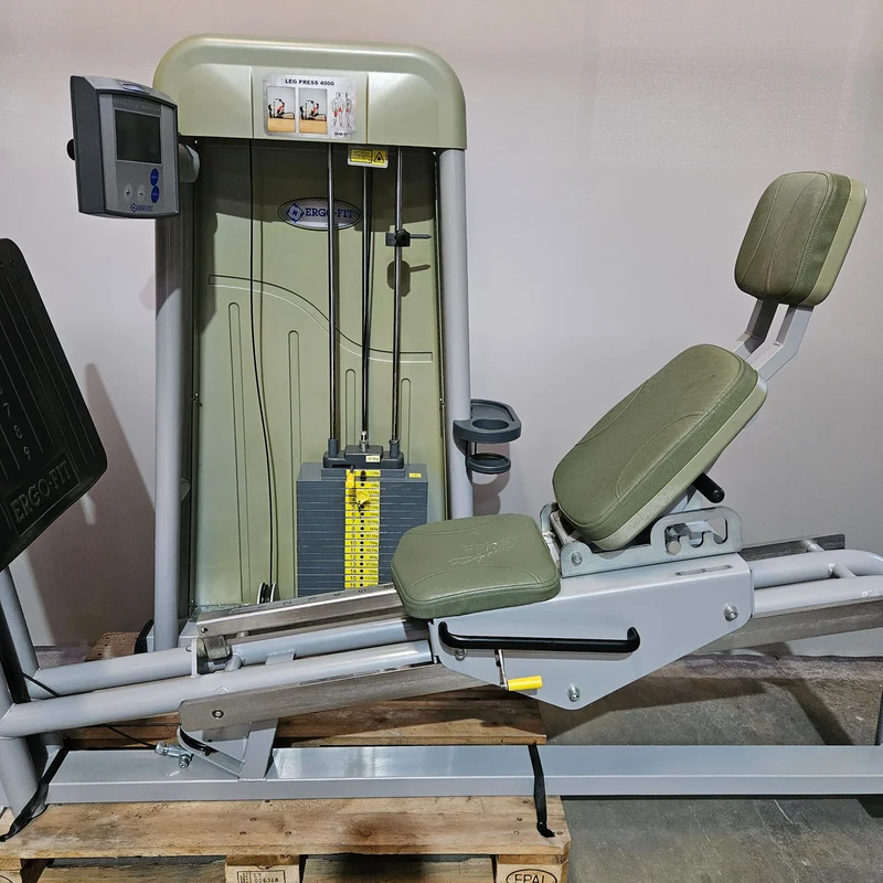 Ergo-Fit Funktionsstemme, Beinpresse verstellbar, 172,5kg Gewichtsblock, 4000 S MED Serie, MPG, Reha, Rahmenfarbe Silber, gebraucht - überholter Zustand