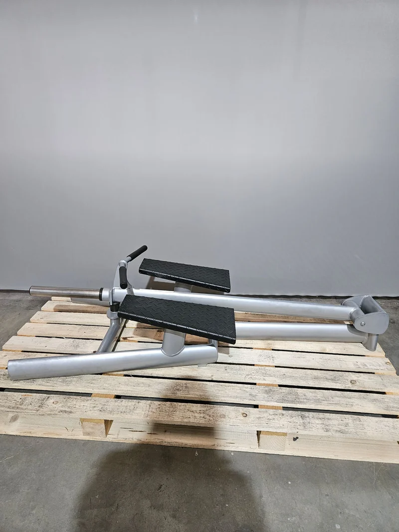 Gym80 Sygnum T-Bar Row Ruderstation - Ähnlich Pure Kraft 4018 Rudermaschine bzw 4138 Bodenhantel - Plate loaded Kraftgerät Rudern, Rahmen Silber, gebraucht - überholter Zustand