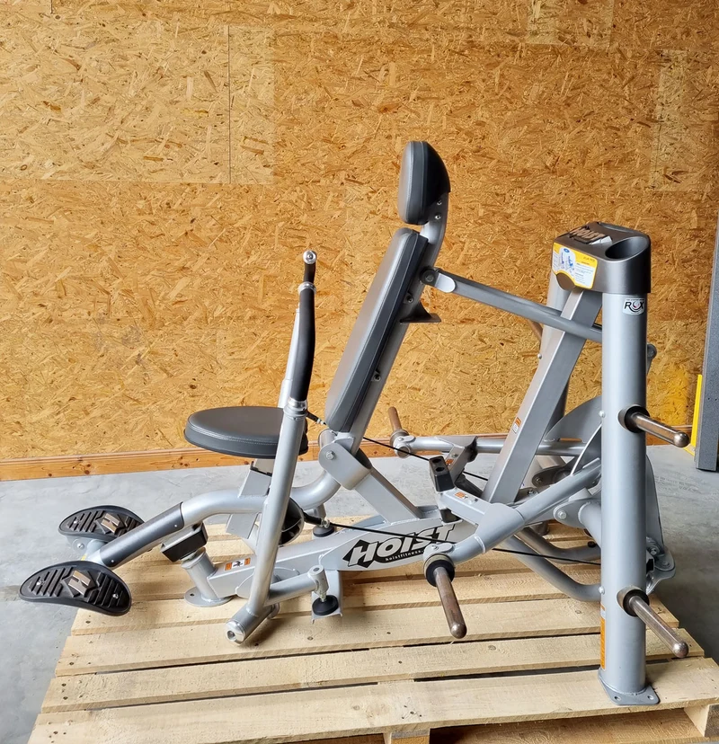 Hoist Roc-IT Decline Chestpress, RPL-5305 Bankdrückmaschine Negativ, negative Brustpresse, Roc IT Plate loaded Serie, Rahmenfarbe Silber, gebraucht - überholter Zustand