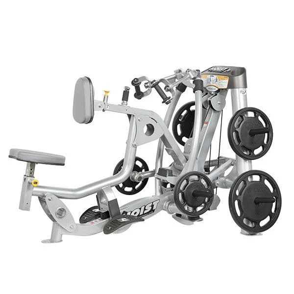 Hoist Roc-IT Mid Row, RPL-5203 Rudermaschine mit Bruststütze, Lat-Rudern, Roc IT Plate loaded Serie, Rahmenfarbe Silber, gebraucht - überholter Zustand