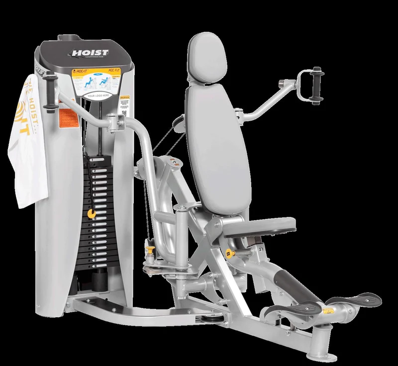 Hoist Roc-IT Pec Fly, RS1302, Butterfly, Roc IT Selectorized Serie mit Steckgewichten, Vorgänger vom RS-2302, Rahmenfarbe Silber, gebraucht - überholter Zustand