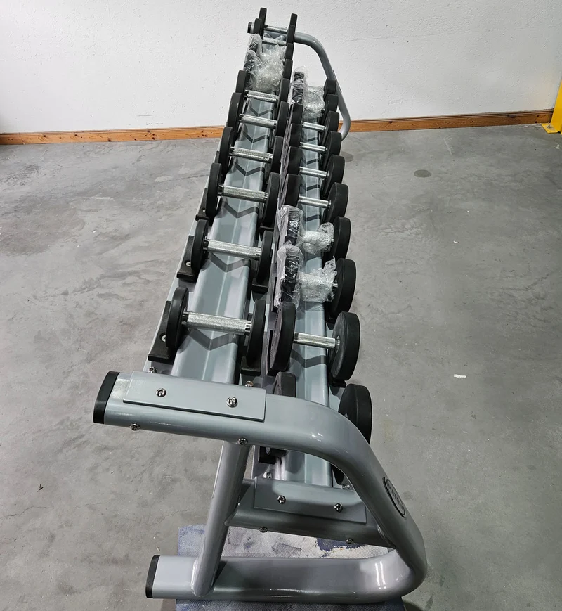 Matrix bzw Franziski Sport PU Polyurethan Kurzhantelsatz von 2 bis 20kg in 2kg Stufen ( 10 Paare ) Farbe Schwarz-Blau, inkl. Matrix Kurzhantelablage (sehr stabil), gebraucht - sehr guter Zustand