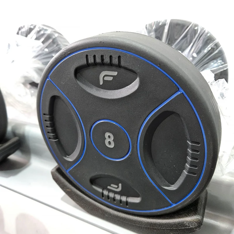 Matrix bzw Franziski Sport PU Polyurethan Kurzhantelsatz von 2 bis 20kg in 2kg Stufen ( 10 Paare ) Farbe Schwarz-Blau, inkl. Matrix Kurzhantelablage (sehr stabil), gebraucht - sehr guter Zustand