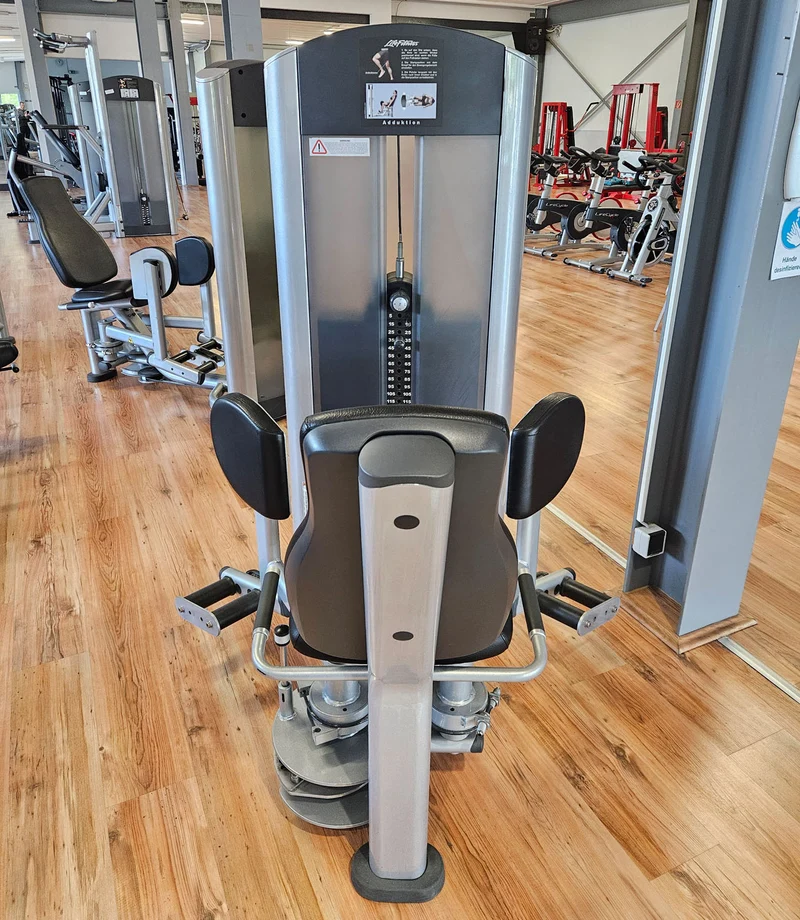 Life Fitness 2er Set = Abduktoren und Adduktorenmaschine, Hip Abduction und Hip Adduction Set, Signature Series, Rahmenfarbe Silber, gebraucht - überholter Zustand