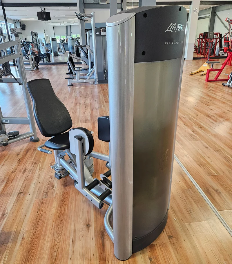 Life Fitness 2er Set = Abduktoren und Adduktorenmaschine, Hip Abduction und Hip Adduction Set, Signature Series, Rahmenfarbe Silber, gebraucht - überholter Zustand