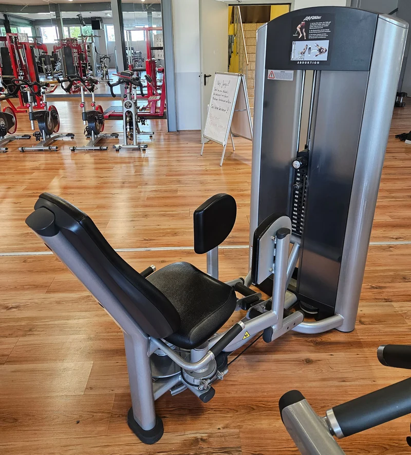 Life Fitness 2er Set = Abduktoren und Adduktorenmaschine, Hip Abduction und Hip Adduction Set, Signature Series, Rahmenfarbe Silber, gebraucht - überholter Zustand