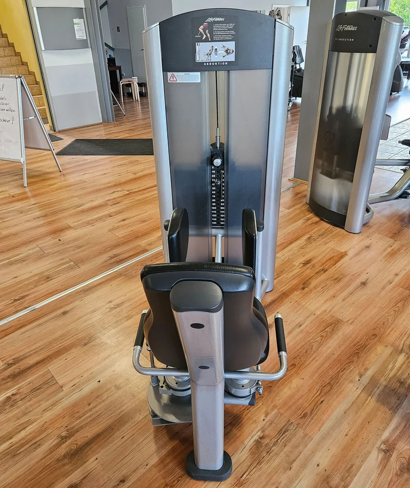 Life Fitness 2er Set = Abduktoren und Adduktorenmaschine, Hip Abduction und Hip Adduction Set, Signature Series, Rahmenfarbe Silber, gebraucht - überholter Zustand