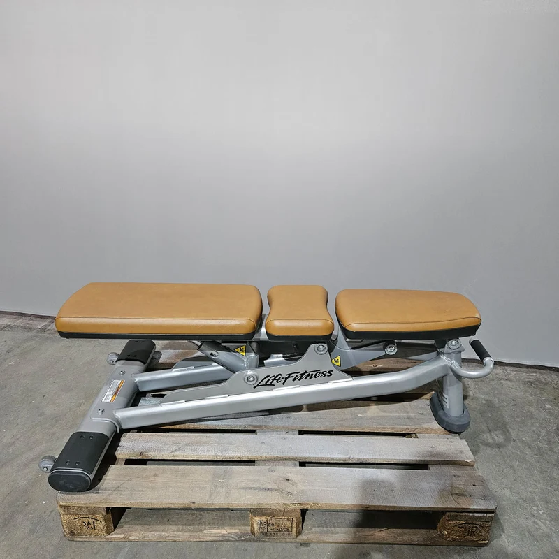 Life Fitness Multibank verstellbar, Multi-Adjustable Bench SMAB, Signature Serie, Rahmenfarbe Silber, Polsterfarbe Orange, gebrauchter - überholter Zustand