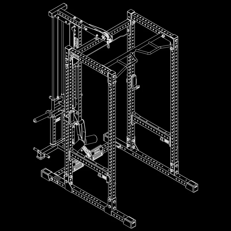 ATX Power Rack PRX-780 2.0 mit Latzug - 125 kg Steckgewichte
