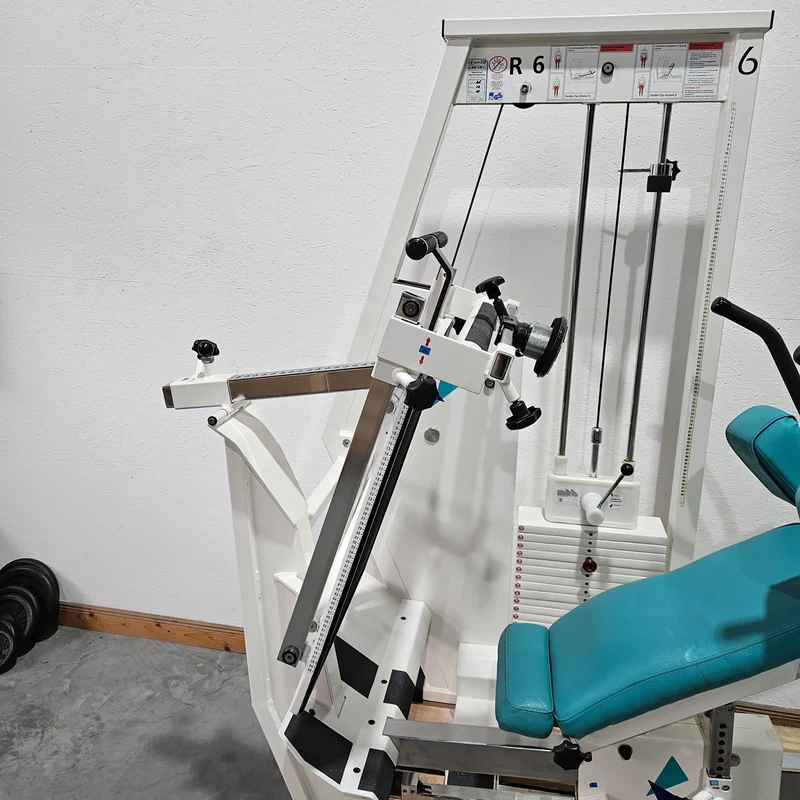 MKB Keller Funktionsstemme, Beinpresse verstellbar sitzend - liegend, Kippkreisel, 180kg Gewichtsblock, Farbe Weiß, gebraucht - überholter Zustand