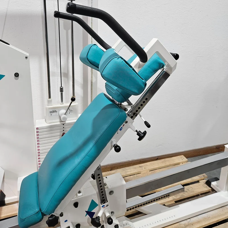 MKB Keller Funktionsstemme, Beinpresse verstellbar sitzend - liegend, Kippkreisel, 180kg Gewichtsblock, Farbe Weiß, gebraucht - überholter Zustand
